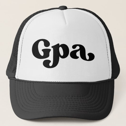 Retro Black en White Grandpa American Gpa Trucker Pet (Voorkant)