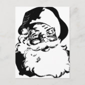 Retro Black en White Kerstkerstkerstkerstman Feestdagenkaart (Voorkant)