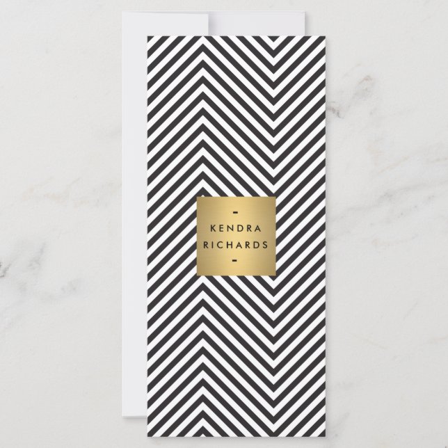 Retro Black en White Pattern Gold Name Logo 2 (Voorkant)