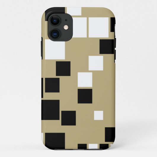 Retro Black en White Pattern naadloze kunst Case-Mate iPhone Case (Achterkant)