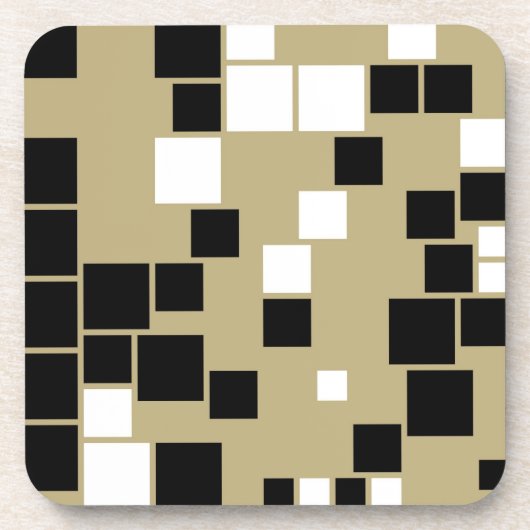 Retro Black en White Pattern Onderzetters (Voorkant)