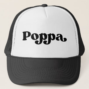 Retro Black en White Poppa Trucker Pet
