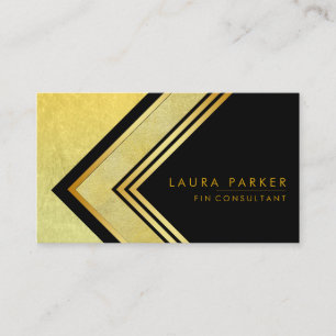 Retro Black Gold Geometrical Finance Modern Visitekaartje