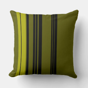 Retro Black Green Stripes #2 Kussen