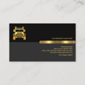 Retro Black Grey Layers Gold Tab Home Movers Visitekaartje (Achterkant)