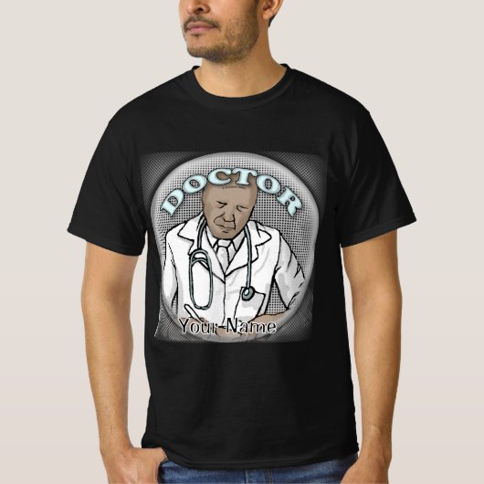 Retro black Male Doctor T-shirt (Voorkant)