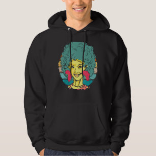 Retro Black meisje met krullende haarstaart B Hoodie