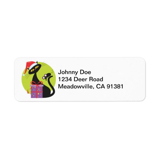 Retro Black met Kerstmis en etiket met muis (Voorkant)