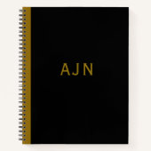 Retro Black Monogramme croquis Carnet d'art Cadeau (Devant)