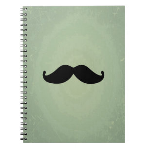 Retro Black Mustache op Shabby Mint Green Notitieboek