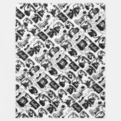 Retro Black of elke kleur en whitepatroon Fleece Deken (Voorkant)