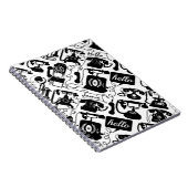 Retro Black of elke kleur en whitepatroon Notitieboek (Rechterzijde)