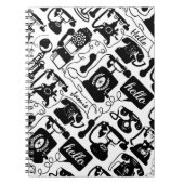 Retro Black of elke kleur en whitepatroon Notitieboek (Voorkant)