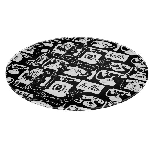 Retro Black of elke kleur en whitepatroon Snijplank (Hoek)