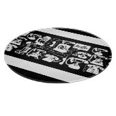 Retro Black of elke kleur en whitepatroon Snijplank (Hoek)