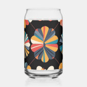 Retro Black Rainbow geometric Flowers Pattern  (Droite)