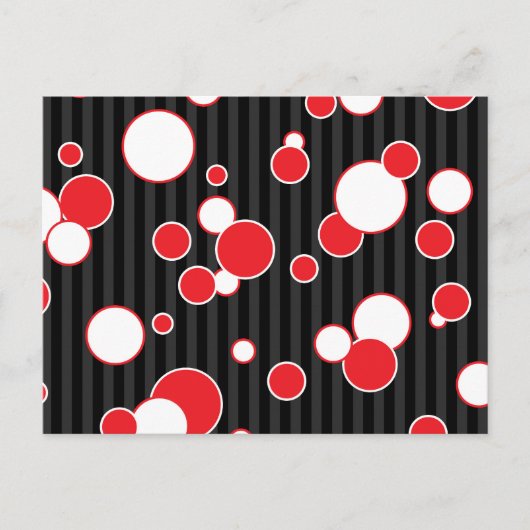 Retro Black Red en White Pattern Briefkaart (Voorkant)