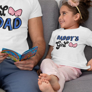 Retro Black Script Pink Bow Daddy's Girl T-shirt