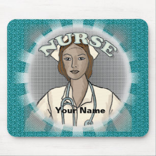 Retro Black Vrouw Nurse Muismat