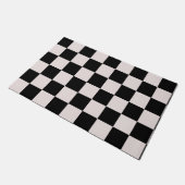 Retro Black White Checkerboard Pattern Deurmat (Schuin)