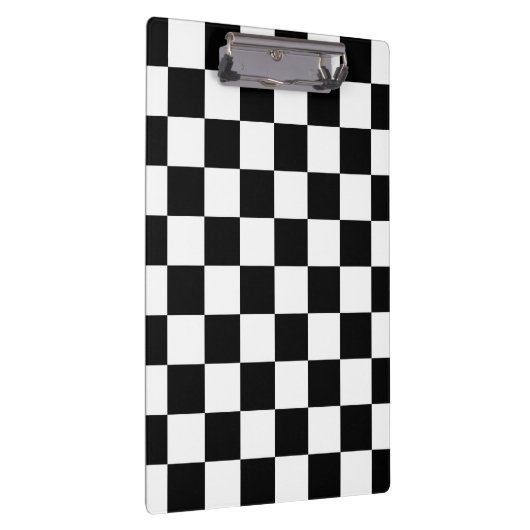Retro Black/White Contrast Checkerboard Patroon Klembord (Rechts)