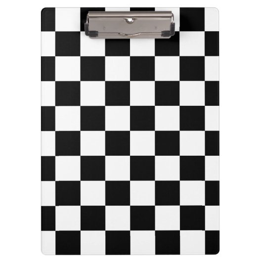 Retro Black/White Contrast Checkerboard Patroon Klembord (Voorkant)