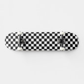 Retro Black/White Contrast Checkerboard Patroon Skateboard (Horizontaal)