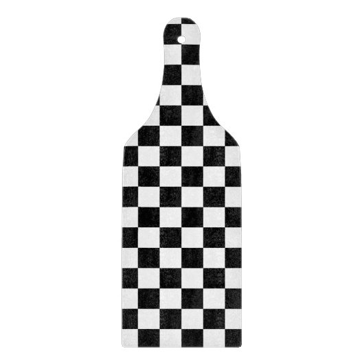 Retro Black/White Contrast Checkerboard Patroon Snijplank (Voorkant)