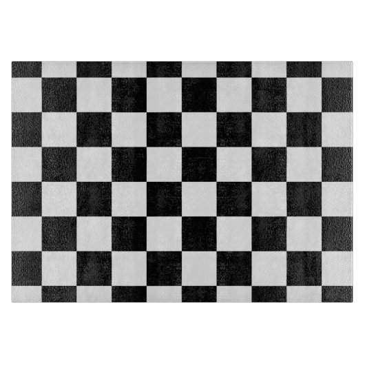 Retro Black/White Contrast Checkerboard Patroon Snijplank (Voorkant)
