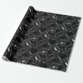 Retro Black White Cool Computer Circuit Board Cadeaupapier (Uitgerold)