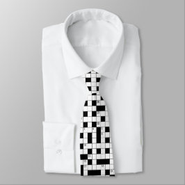 Retro Black White Crossword Puzzle Patroon Stropdas