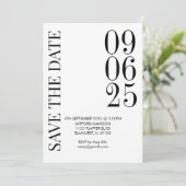 Retro Black & White Enregistrer la date Invitation (Debout devant)