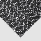 Retro black white floral Tie Tissuepapier (Detail)