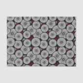 Retro black white flowers Tie Tissuepapier (Voorkant)