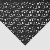 Retro black white flowers Tie Tissuepapier (Detail)