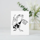 Retro  Black & White Gentleman Frog Briefkaart (Staand voorkant)