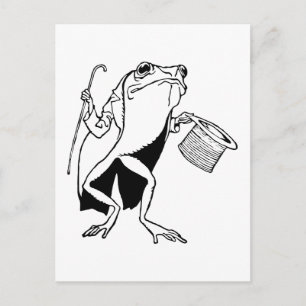 Retro  Black & White Gentleman Frog Briefkaart