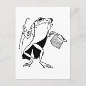 Retro  Black & White Gentleman Frog Briefkaart (Voorkant)