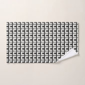 Retro Black White Geometric Mid Century Modern Bad Handdoek (Handdoek)