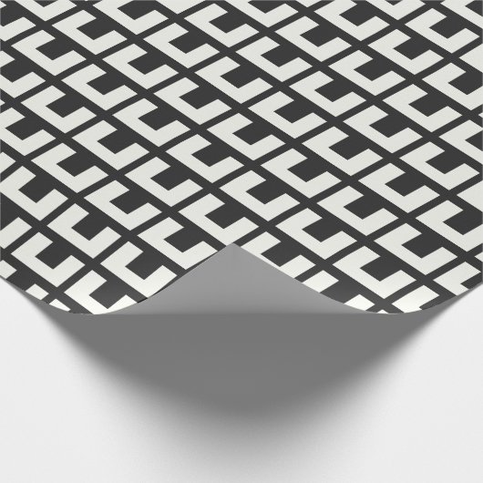 Retro Black White Geometric Mid Century Modern Cadeaupapier (Hoek)