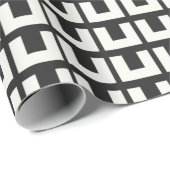 Retro Black White Geometric Mid Century Modern Cadeaupapier (Rol Hoek)