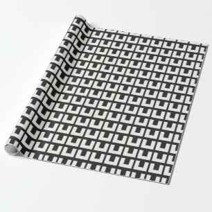 Retro Black White Geometric Mid Century Moderne Cadeaupapier