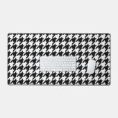 Retro Black White Hounds-tand Weaving Pattern Bureaumat (Keyboard & Muis)