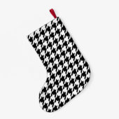 Retro Black White Hounds-tand Weaving Pattern Kleine Kerstsok (Achterkant (Hangend))