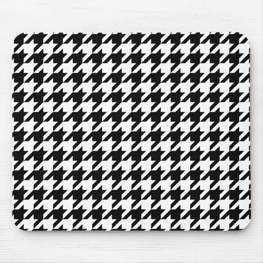 Retro Black White Hounds-tand Weaving Pattern Muismat (Voorkant)