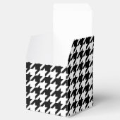 Retro Black White Houndstooth Weaving Patroon Bedankdoosjes (Geopend)