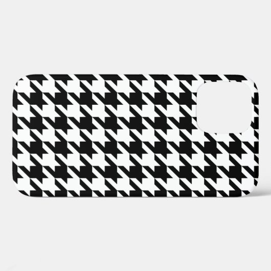 Retro Black White Houndstooth Weaving Patroon Case-Mate iPhone Case (Achterkant (horizontaal))