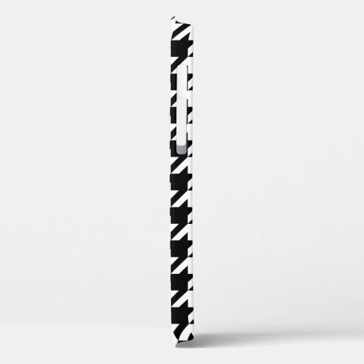 Retro Black White Houndstooth Weaving Patroon Case-Mate iPhone Case (Achterkant / Links)