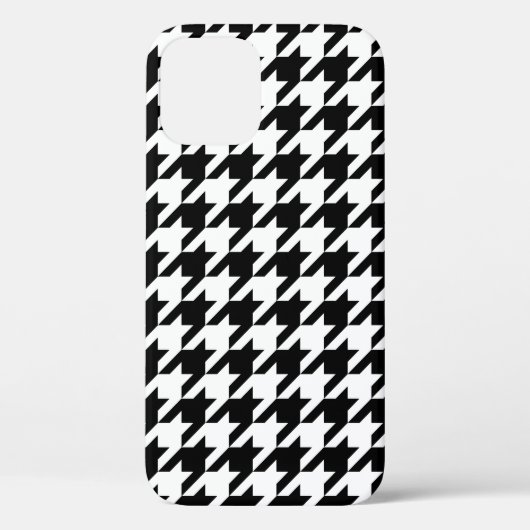Retro Black White Houndstooth Weaving Patroon Case-Mate iPhone Case (Achterkant)