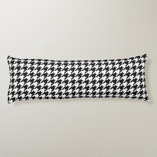 Retro Black White Houndstooth Weaving Patroon Lichaamskussen (Achterkant)